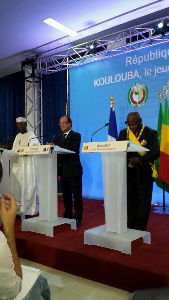 Conférence de Presse Hollande, IBK, IDI à Bamako le 19 Septembre 2013
