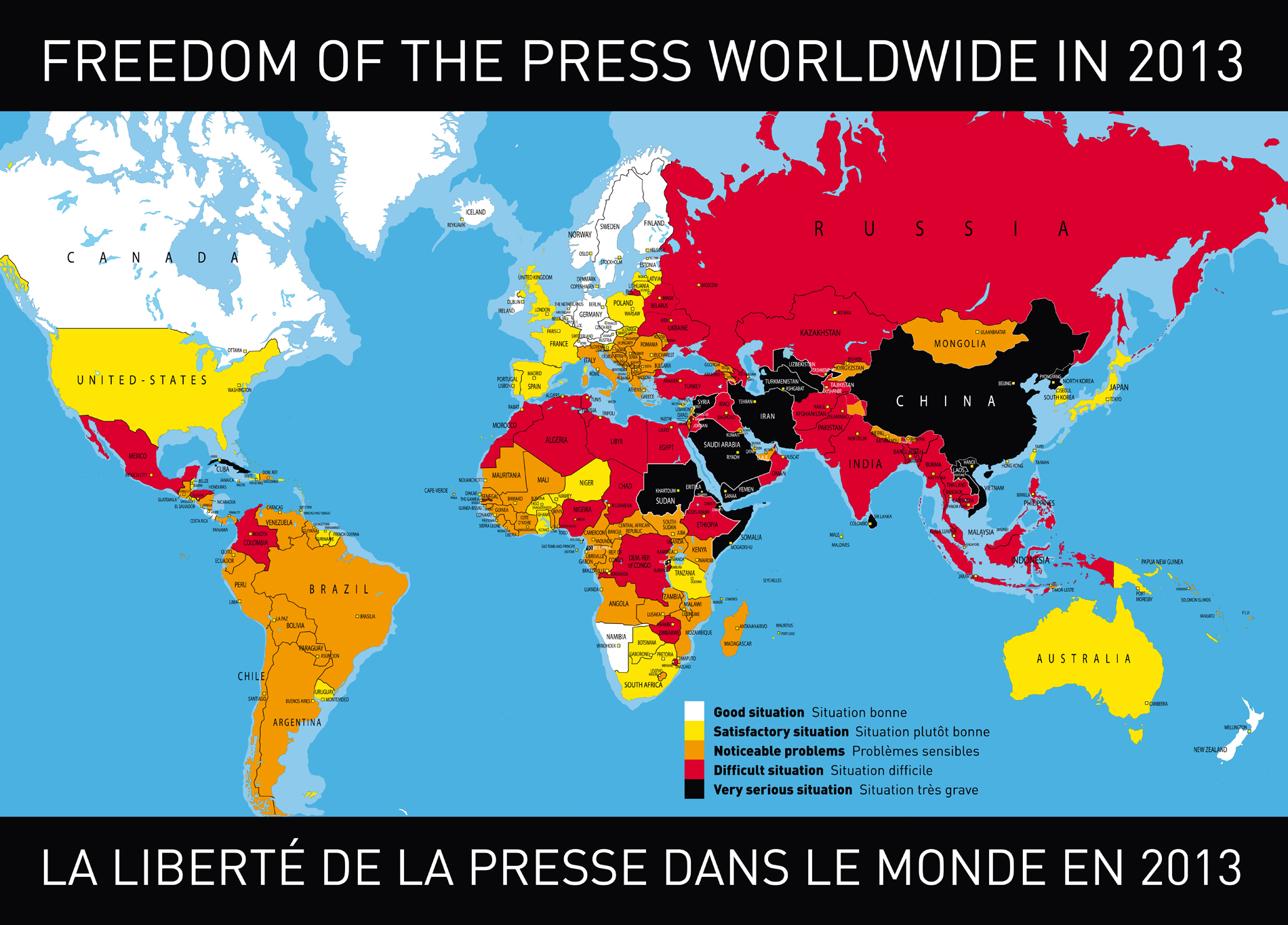 Classement mondial de la liberté de la presse 2014 : le Tchad perd 17 places et se retrouve 139e sur 180
