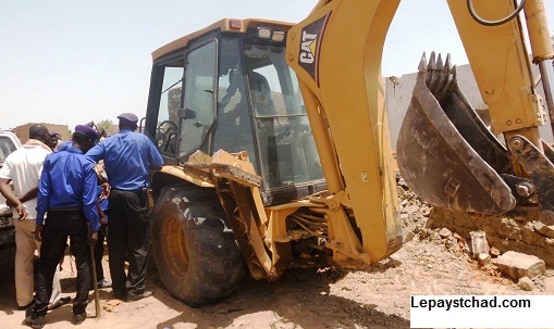 Opération de traçage de route dans le 7e arrondissement de N’Djamena