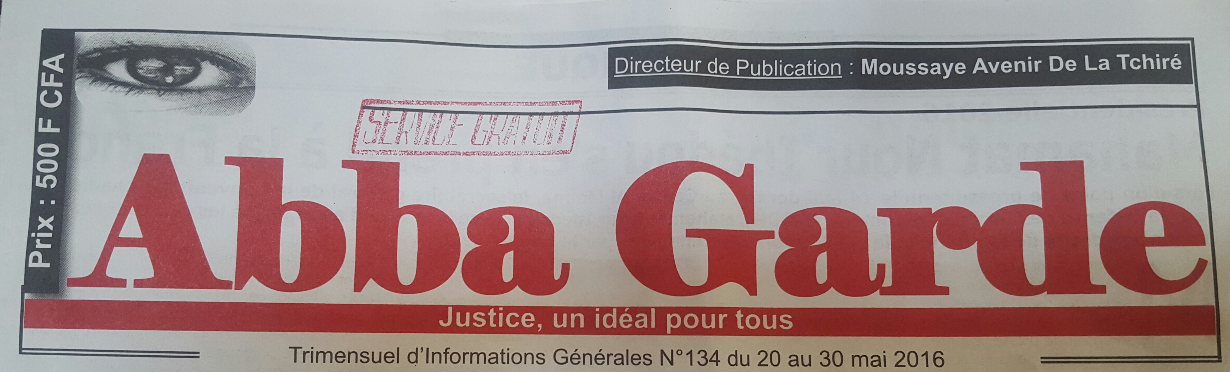 Tchad : Le journal Abba Garde est mis en demeure