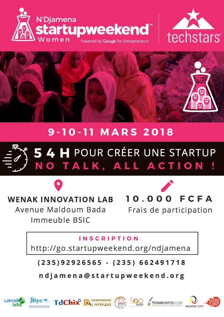 Entrepreneuriat féminin : « Startup weekend women  N’Djamena »  du 9 au 11 mars