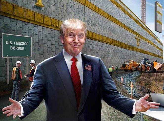 USA-Mexique : le fameux mur de Trump en chantier