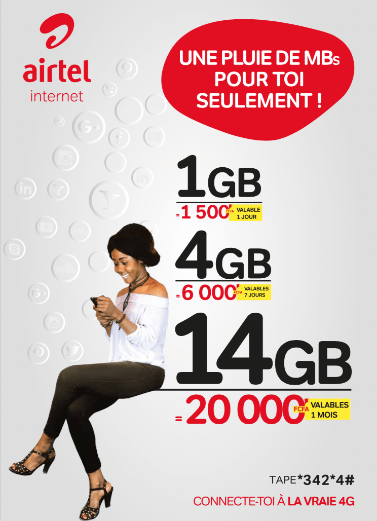 Téléphonie : Airtel Tchad lance la 4G avec 1 giga d’internet à 1 500 FCFA au lieu de 12 000 FCFA