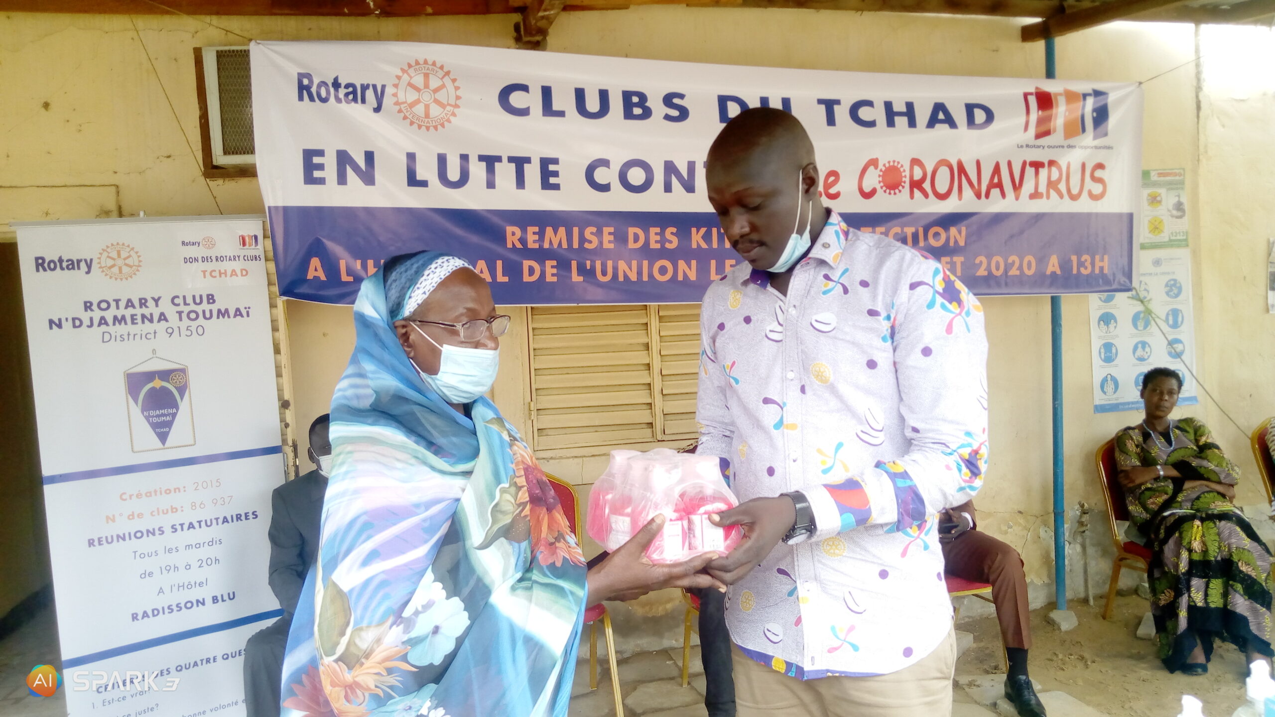 Coronavirus : le Rotary club de N’Djamena assiste l’hôpital de l’Union avec des kits de protection