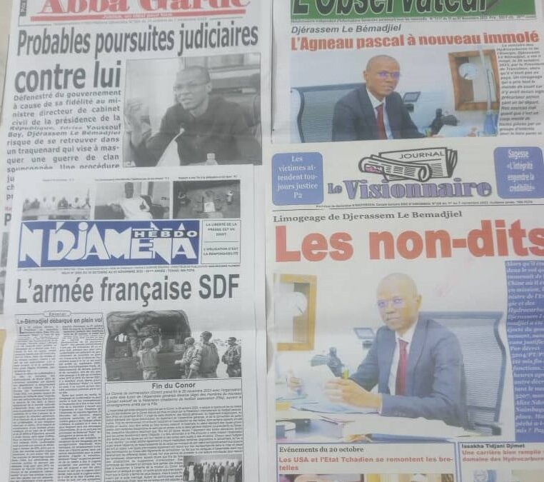 Revue de presse : Djerassem Le Bemadjiel débarqué du gouvernement, le camp anti-référendum fourbit ses armes