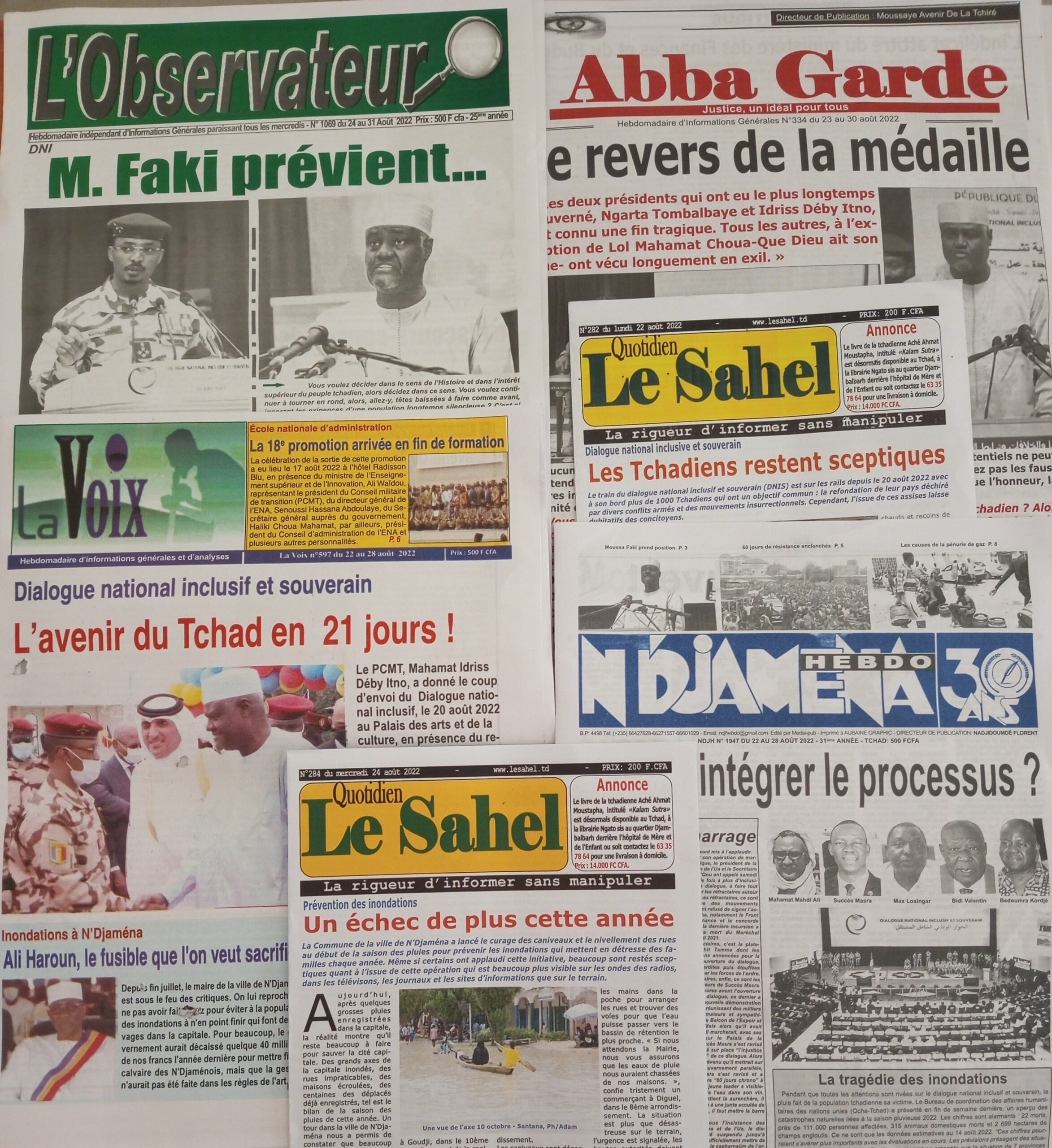 Revue de presse : le message fort de Moussa Faki à l’ouverture du dialogue national, N’Djamena est dans l’eau et le gaz butane est introuvable