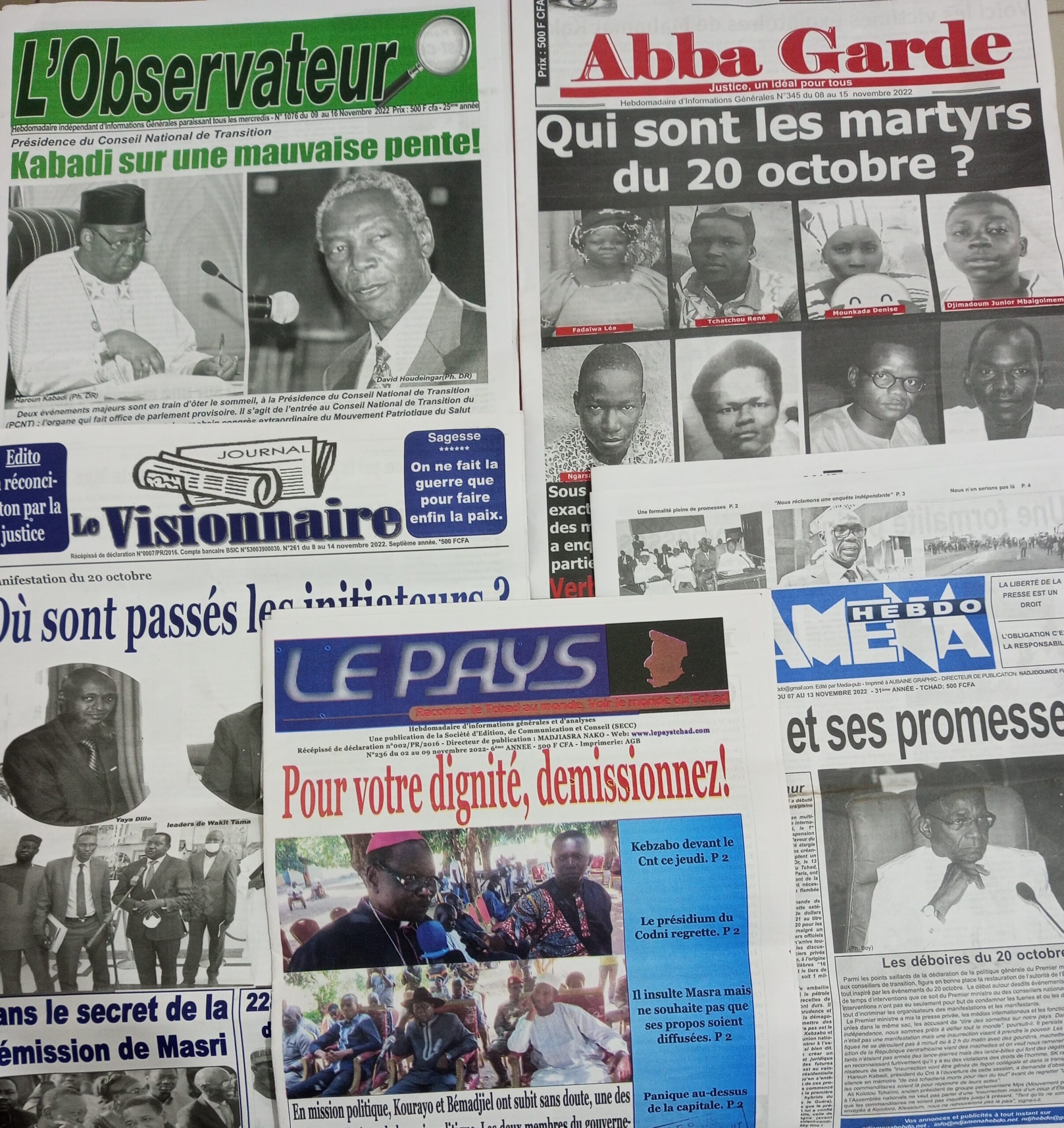 Revue de presse : le 20 octobre toujours dans les têtes, les promesses de Kebzabo