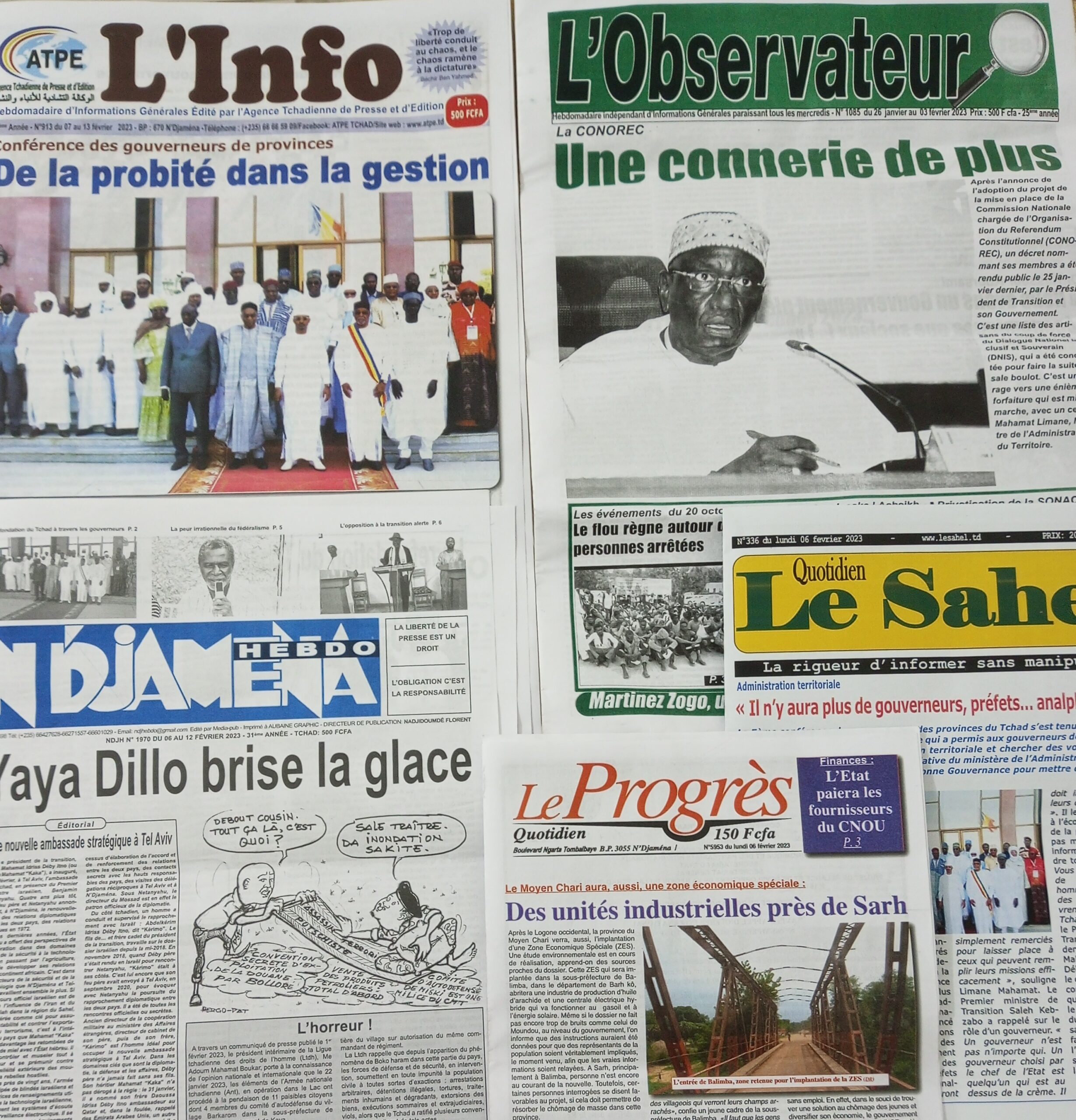 Revue de presse : retour de la flamme entre le Tchad et Israël, les gouverneurs des provinces dissèquent les maux qui minent l’administration territoriale