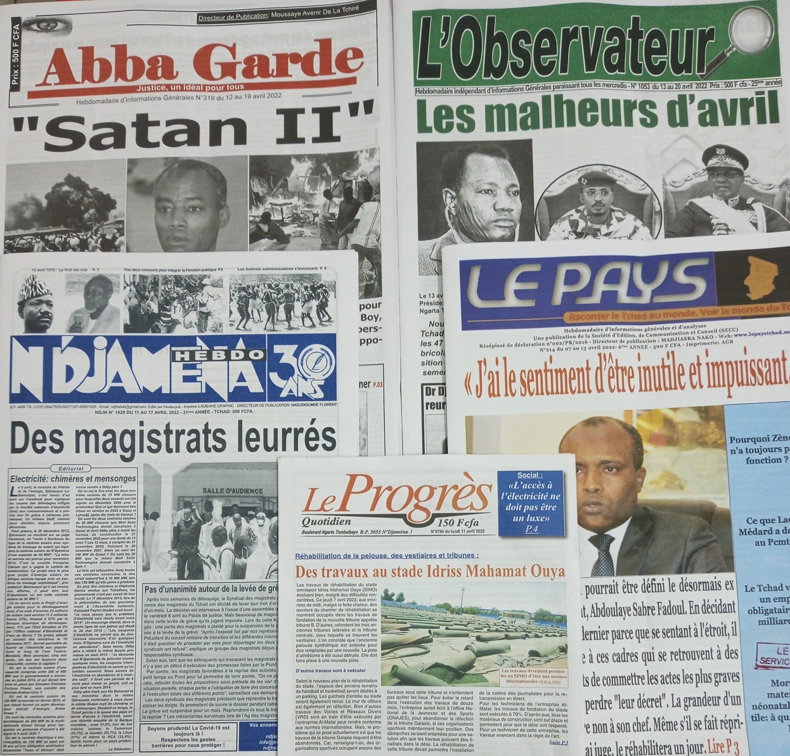 Revue de presse : Tombalbaye, déjà 47 ans, les N’Djamenois n’en peuvent plus des coupures d’électricité et le manque d’unanimité au sujet de la levée de la grève des magistrats